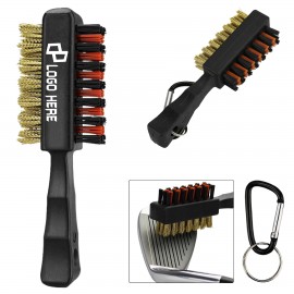 Customized Double-Sided Golf Club Groove Brush W/ Carabiner