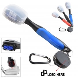 Double-Faced Golf Club Brush With Retractable Chain with Logo