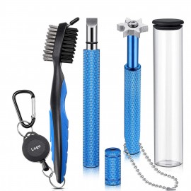 Golf Club Cleaner Kit Retractable Golf Club Brush and 2 Golf Club Groove Sharpener with Logo