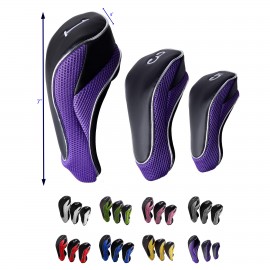 Driver Fairway Wood Club Head Covers Hook Loop Cover with Logo