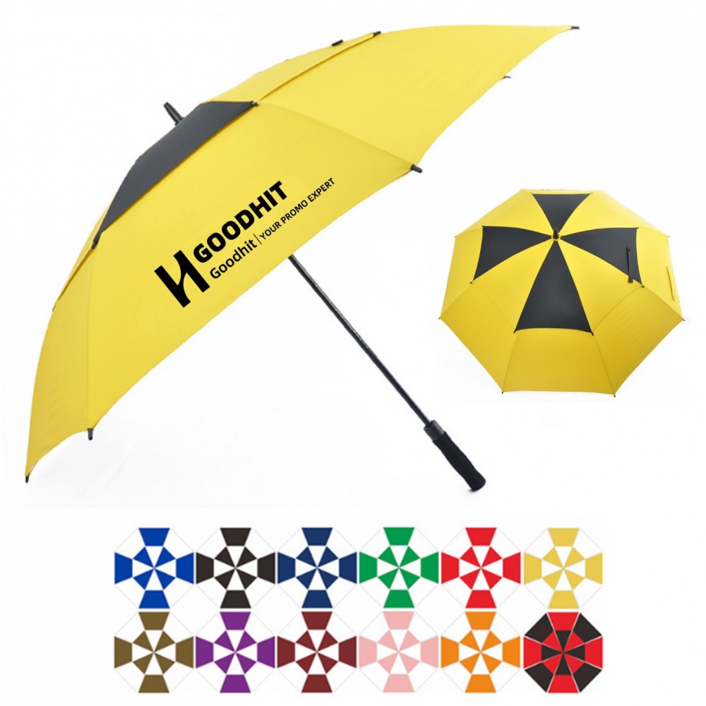 Logo Branded 60" Automatic Open Golf Umbrella Oversize