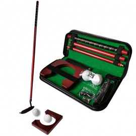 Personalized Executive Travel Indoor Golf Wooden Club Putter Kit