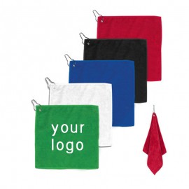 Heavy Duty Microfiber Golf Towel w/Metal Grommet & Clip with Logo
