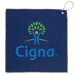 Logo Branded 12x12 Recycled Golf Towel with Carabiner