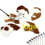 Leopard Print Leather Golf Club Cover Case with Logo