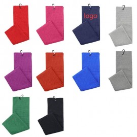 Microfiber Golf Towel with Metal Grommet and Clip with Logo