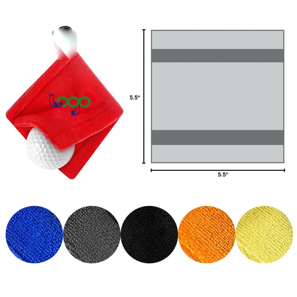 Golf Ball Towel with D Clip with Logo Golf Ball Towel with D Clip with Logo