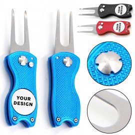 Custom Foldable Golf Divot Repair Tool with Ball Marker  Custom Foldable Golf Divot Repair Tool with Ball Marker