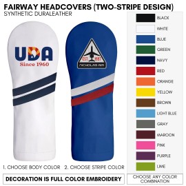 Personalized Leather Fairway Golf Club Headcover Your Logo Embroidered