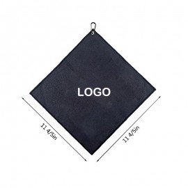 Custom Full Color 400GMS Microfiber Golf Towel w/ Carabiner