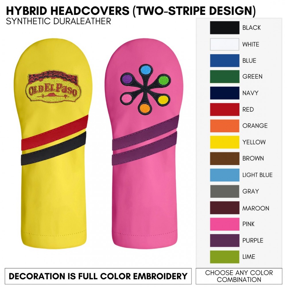 Leather Hybrid Golf Club Headcover Your Logo Embroidered with Logo