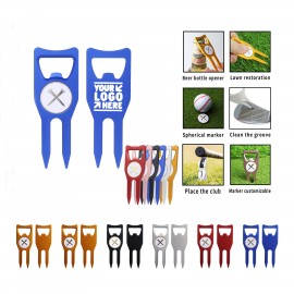 6-in-1 Premium Golf Divot Repair Tool With Ball Marker with Logo