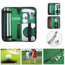 Logo Branded Portable Golf Putter Set Kit with Ball Hole Cup