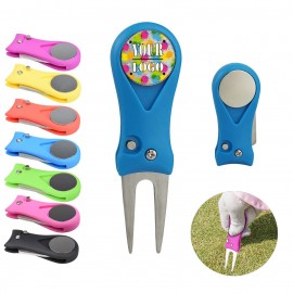 Foldable Golf Divot Repair Tool with Logo