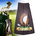 Personalized 12"x 20" Sublimated Microfiber Velour Golf Towel with Grommet & Carabiner