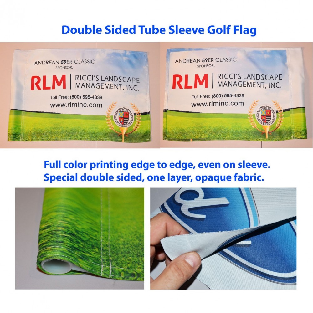 Custom Golf Course Flag, Double sided, Tube Sleeve Custom Golf Course Flag, Double sided, Tube Sleeve