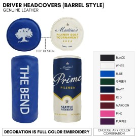 Genuine Leather Barrel Golf Club Headcover Logo Embroidered with Logo