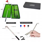 Golf Gift Golf Club Pen Set Novelty Golf Gifts with Putting Green Cool Desktop Golf Game with Logo