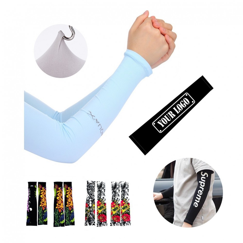 Logo Branded Custom Seamless Arm Sleeves Logo Branded Custom Seamless Arm Sleeves
