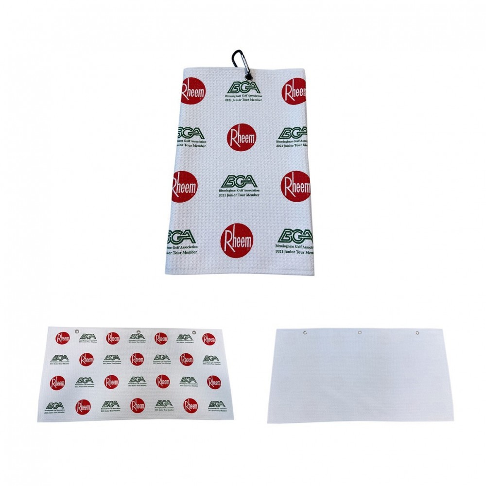 Customized Microfiber Golf Towel With Carabiner Clip Customized Microfiber Golf Towel With Carabiner Clip