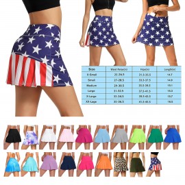 Womens Back Pleated Athletic Tennis Sports Golf Skirts with Logo