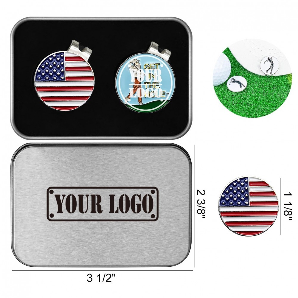 Golf Ball Markers Storage Box Sets with Logo