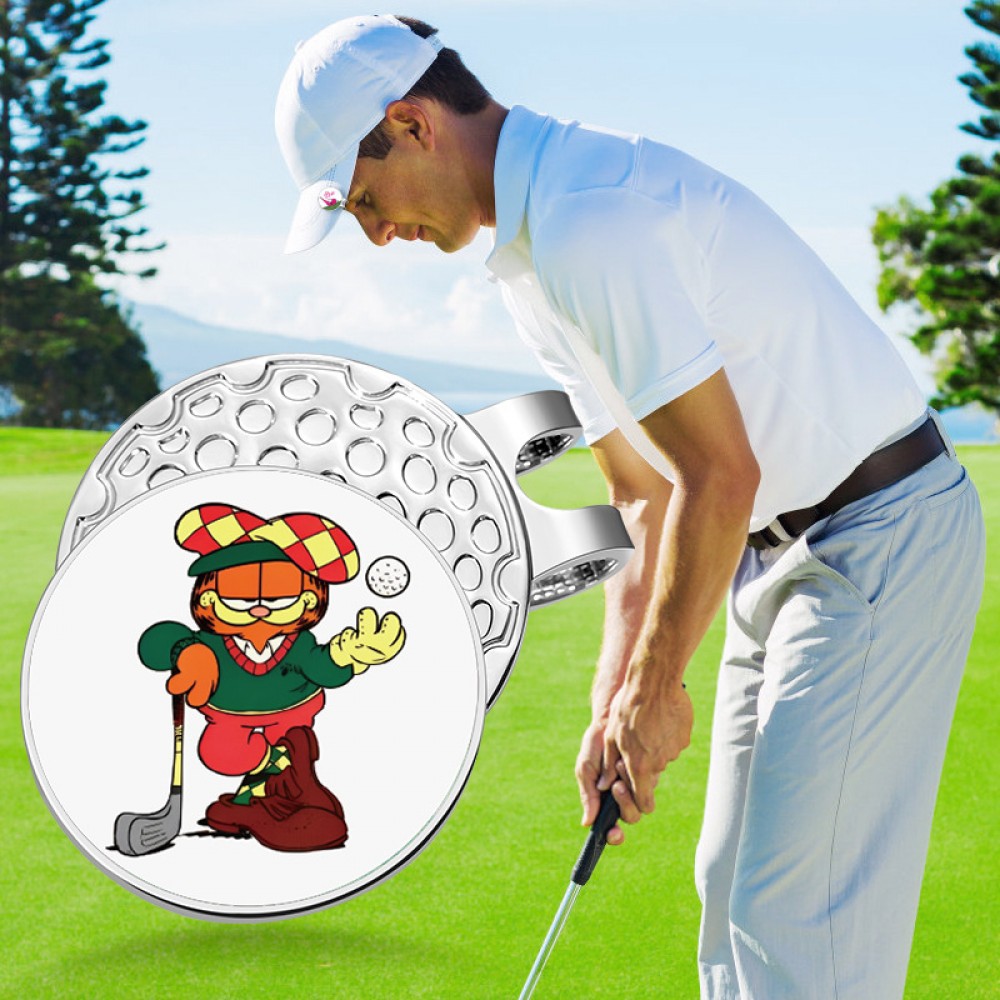 Custom Golf Hat Clip w/ Full Color Ball Marker Custom Golf Hat Clip w/ Full Color Ball Marker