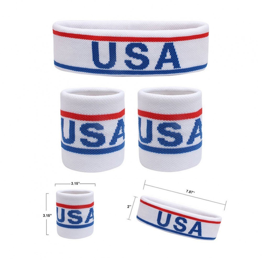 USA Sweatband Set with Logo USA Sweatband Set with Logo