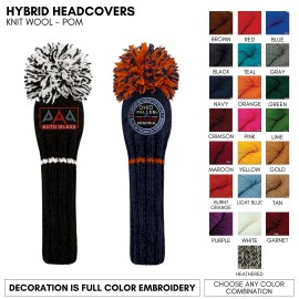 Customized Knit Wool Hybrid Golf Club Headcover Your Logo Embroidered