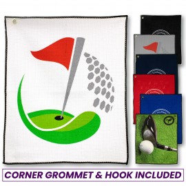 Microfiber Waffle Small Golf Towel (Screen Print) with Logo