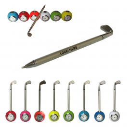 Multi Color Ink Golf Pen With Clock with Logo