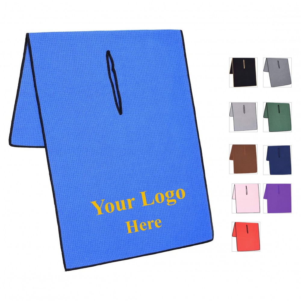Customized 17" x 40" with 8" Center Slit Tour Microfiber Golf Towel with Hole
