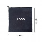 Logo Branded Full Color 400GMS Microfiber Golf Towel w/ Carabiner