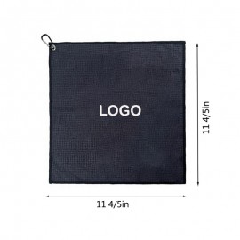 Logo Branded Full Color 400GMS Microfiber Golf Towel w/ Carabiner