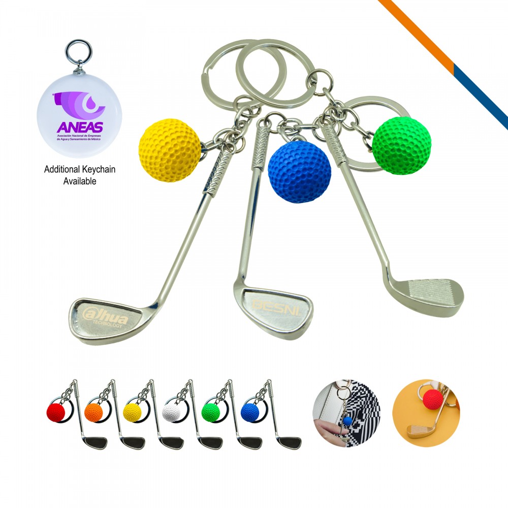 Custom Imprinted Golf Clubs Keychain