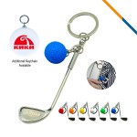 Golf Clubs Keychain Blue Logo Printed