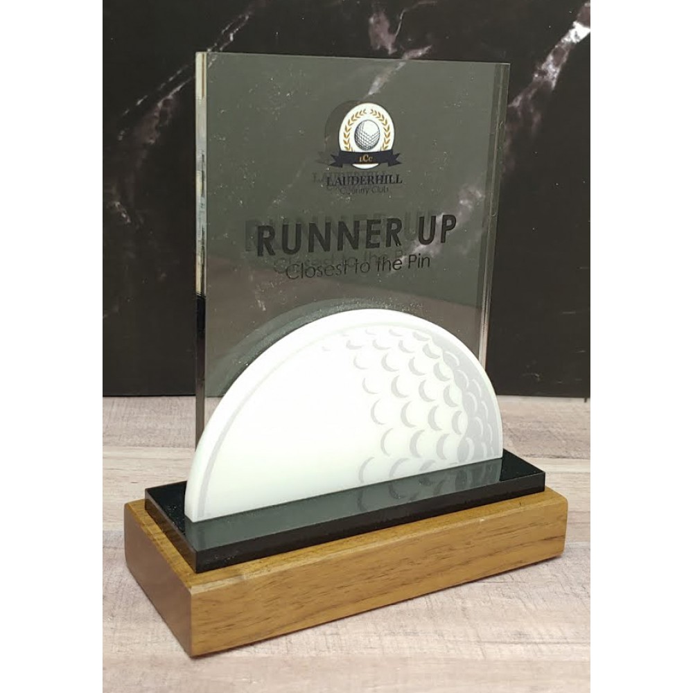 Golf Gimme Walnut Award with Logo