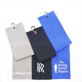 Personalized 15.7"x 23.6" Embroidered Microfiber Golf Towel with Grommet & Carabiner