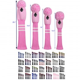 4 Pieces Knitted Golf Head Covers Set with Logo