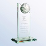 Jade Glass Golf Pinnacle Award, Large (5"x10-1/2"H) with Logo
