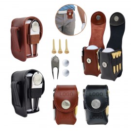 Leather Golf Accessory Pouch with Logo