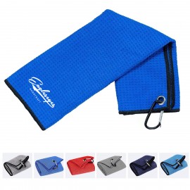 Waffle Pattern Golf Towel with Logo  Waffle Pattern Golf Towel with Logo