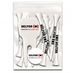 Customized ZIPLOCK GOLF TEE PACK - 10-2 3/4" Tees/1 Ball Marker/1 Divot Tool
