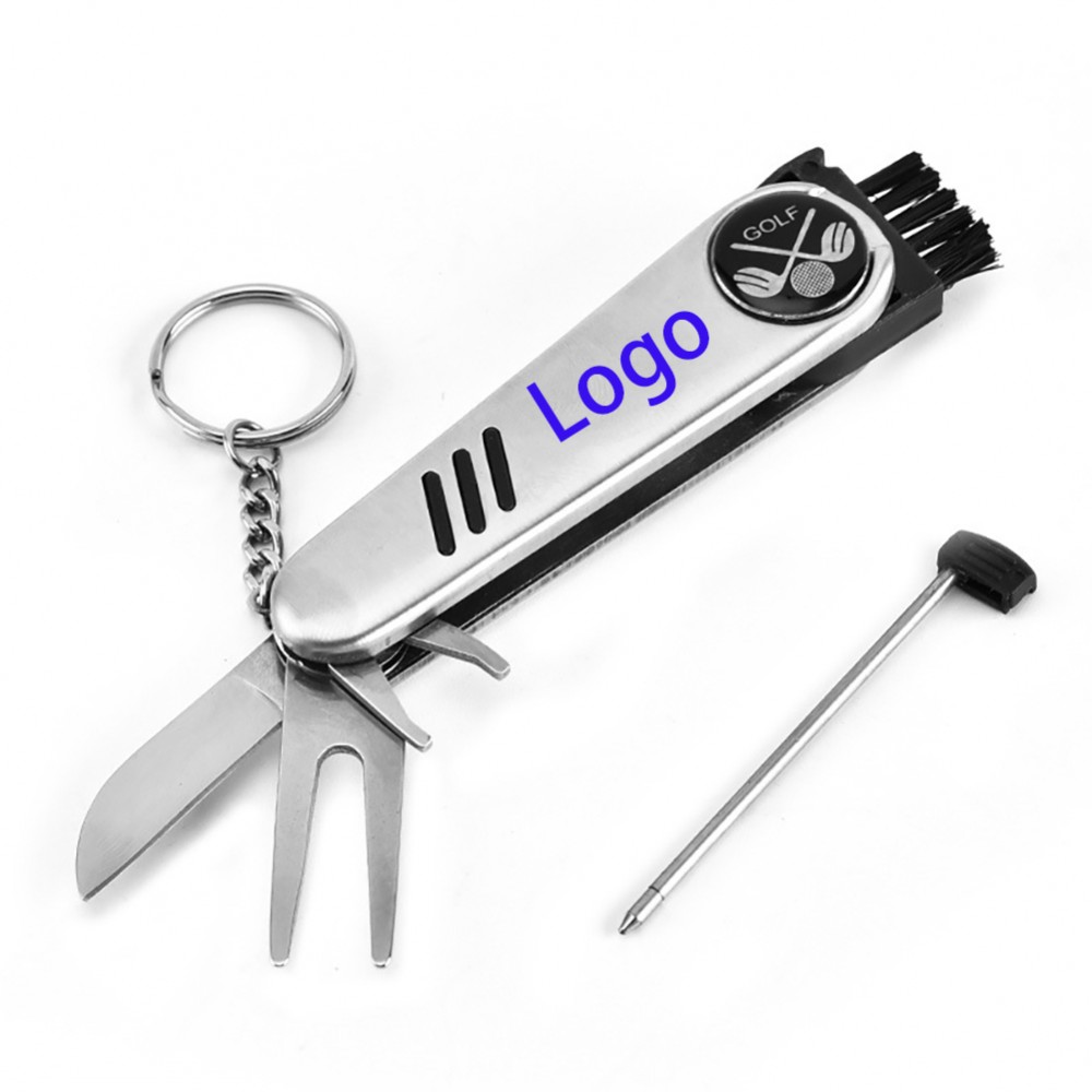 6 in 1 Multifunctional Golf Divot Tool Kit with Logo