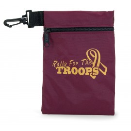 Nylon Golf Ditty Bag w/ Zipper & Clip Hook (5"x7 1/2") with Logo