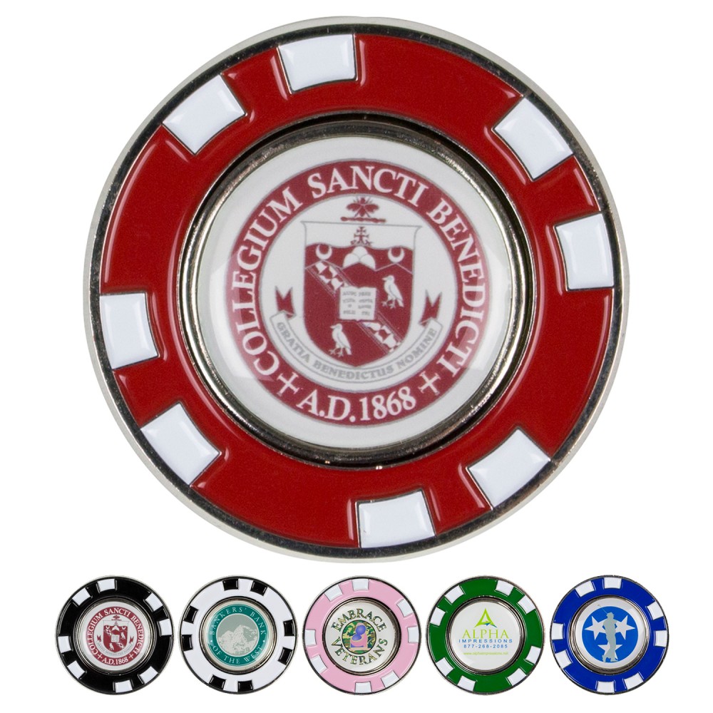 Metal Poker Chip Magnetic Ball Marker with Logo