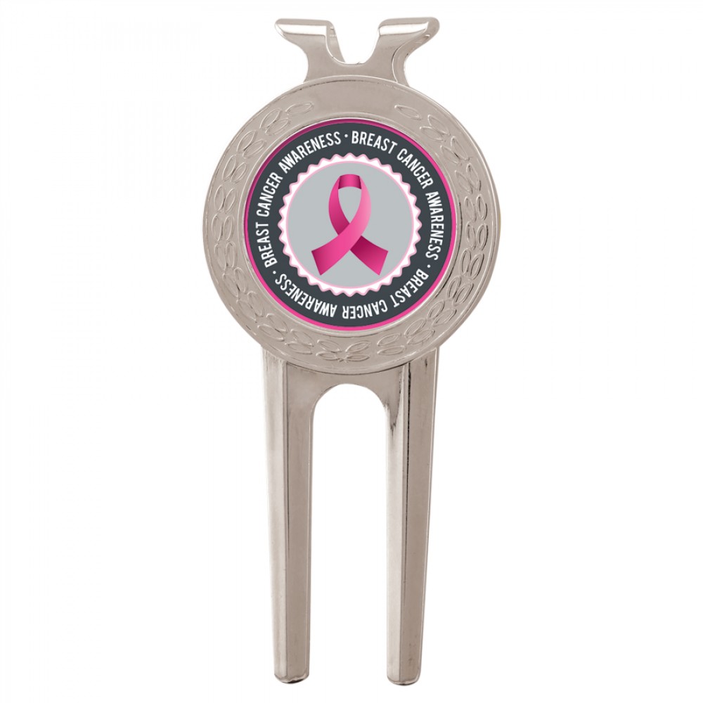 1.5" x 3" - Silver Golf Divot Tool with Logo 1.5" x 3" - Silver Golf Divot Tool with Logo
