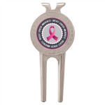 1.5" x 3" - Silver Golf Divot Tool with Logo