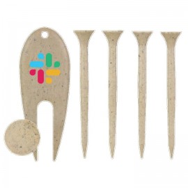 Customized 4 Coffee Golf Tees with Coffee Divot Tool and Ball Marker