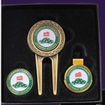 Personalized Dimpled Divot Tool W/ Hat Clip & Extra Ball Marker Gift Set